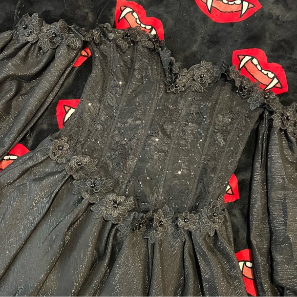 Sugar Thrillz x Dolls Kill SPARKLING ENCHANTMENT MINI DRESS - BLACK - Picture 2 of 9